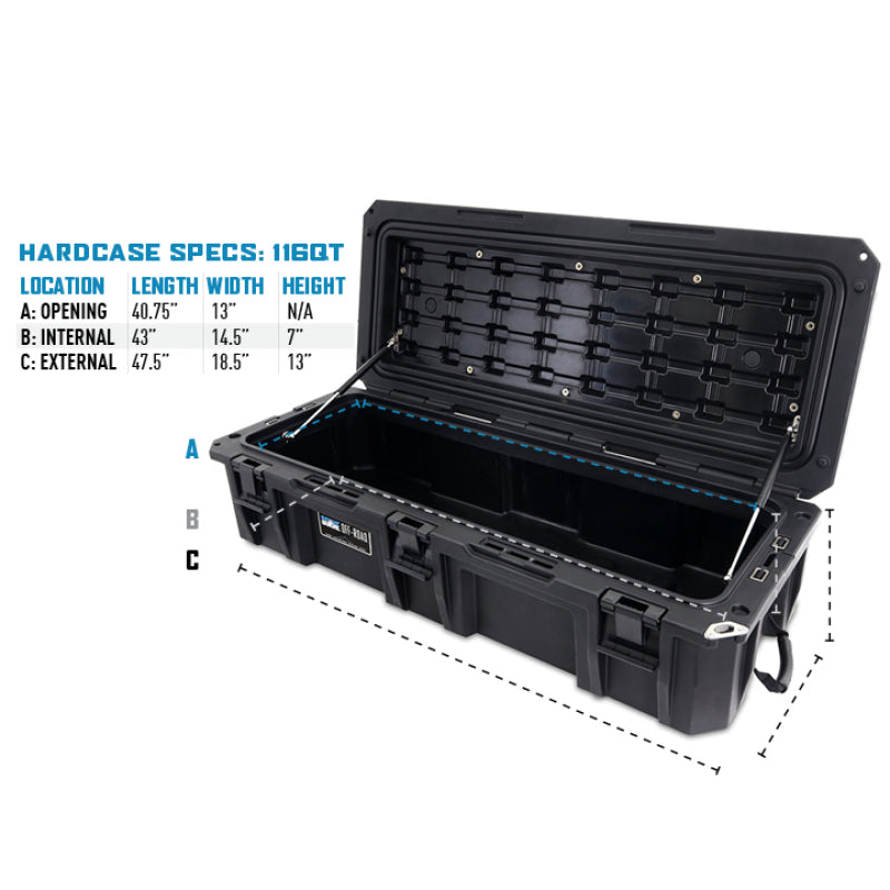 Borne Off-Road Hard Case 116QT Light Grey BNHC-116LG