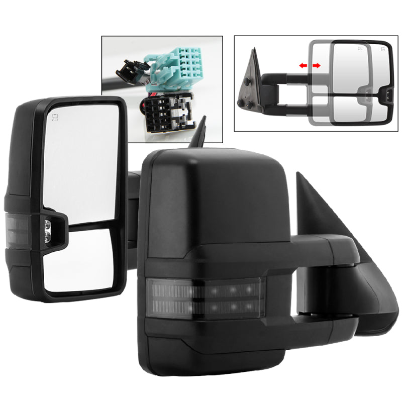SPYDER xTune Chevy Silverado 03-06 G2 Heated Smoke LED Signal Telescoping Mirrors MIR-CS03S-G2-PWH-SM-SET 9936715