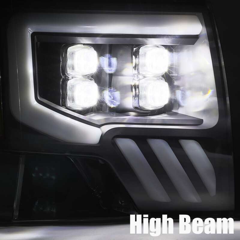AlphaRex 09-14 Ford F-150 NOVA LED Proj Headlights Plank Style Gloss Black w/Activ Light/Seq Signal 880190 *Discontinued