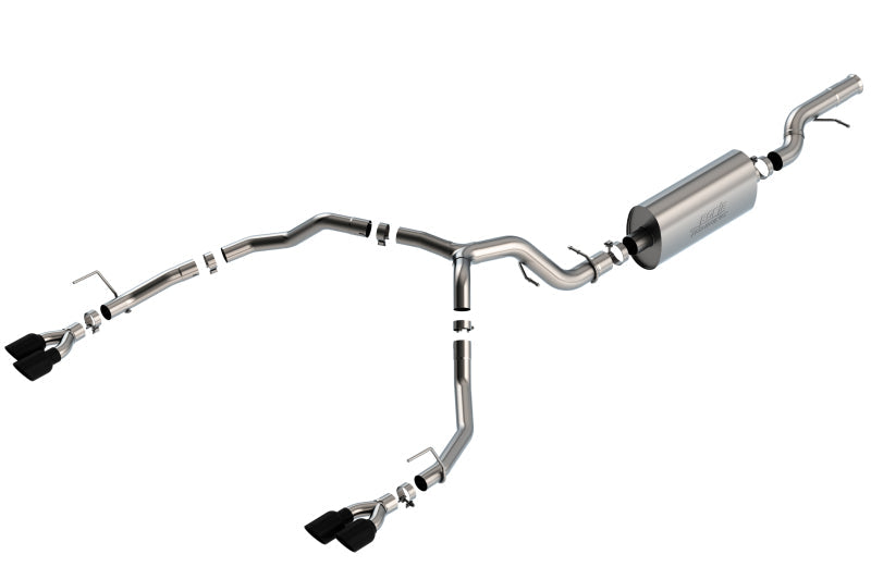 Borla 21-22 Chevrolet Tahoe 6.2L V8 2/4WD 4DR T-304 SS Touring Cat-Back Exhaust w/ Black Chrome Tips 140858BC