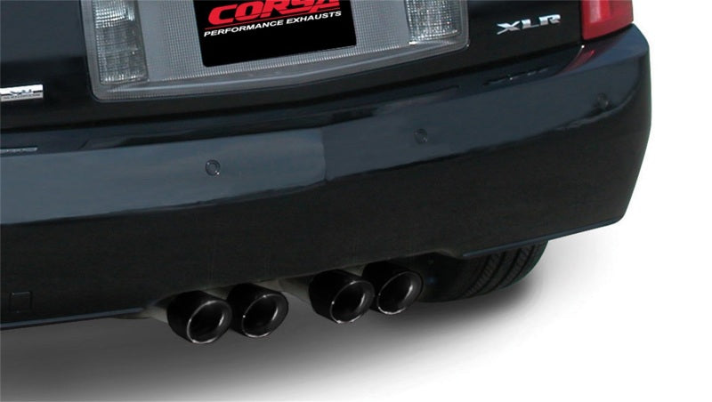 Corsa 04-08 Cadillac XLR 4.6L 25in Cat-Back Dual Rear w Twin 35in Black Pro-Series Tips 14156BLK