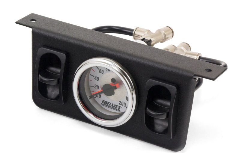 AIRLIFT Dual Needle Gauge with two paddle switches- 200 PSI