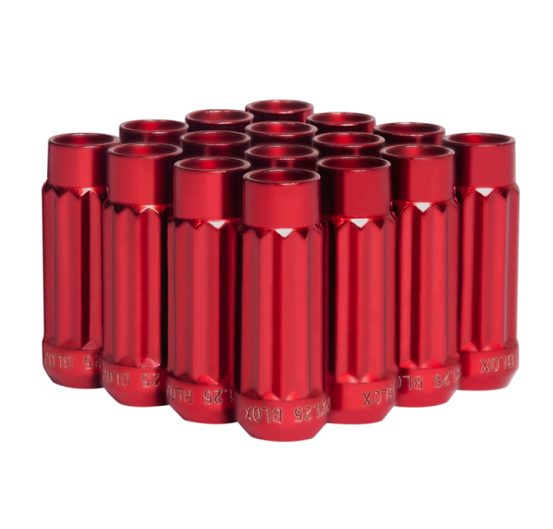 BLOX Racing 12-Sided P17 Tuner Lug Nuts 12x1.25 - Red Steel - Set of 16 BXAC-00144-RD