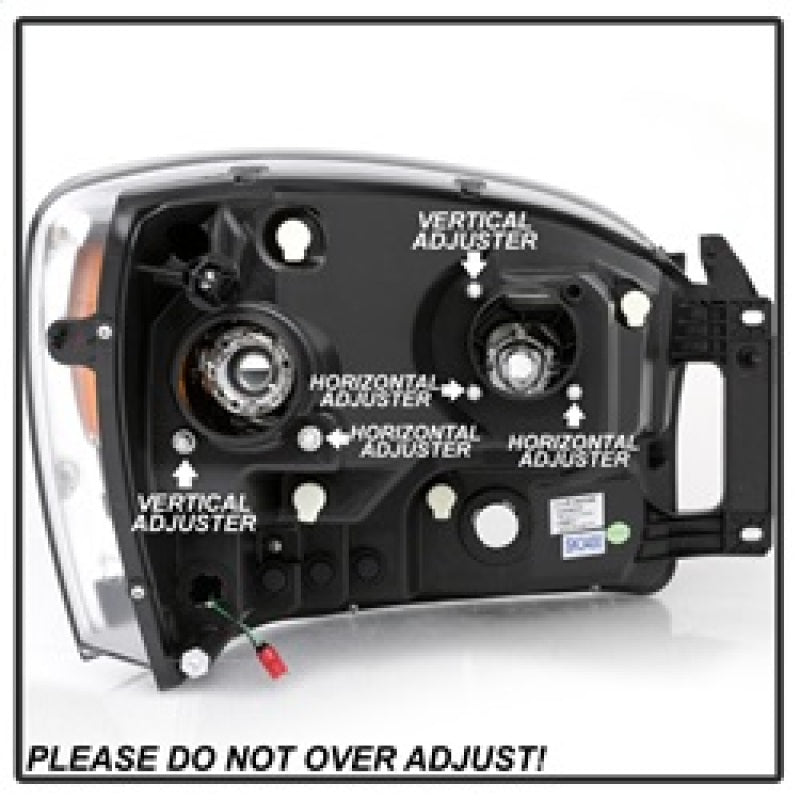 Spyder Dodge Ram 1500 06-08 V2 Projector Headlights - Light Bar DRL - Chrome (PRO-YD-DR06V2-LB-C) 5085290