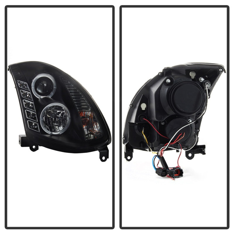 Spyder Infiniti G35 03-07 2DR Projector Halogen - LED Halo DRL Blk High H4 PRO-YD-IG35032D-DRL-BK 5011060