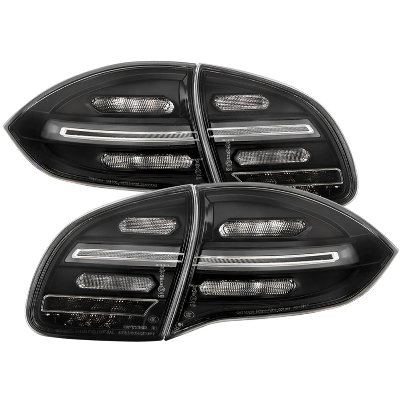 Spyder Porsche Cayenne 958 11-14 LED Tail Lights - Sequential Signal - Black 5086853
