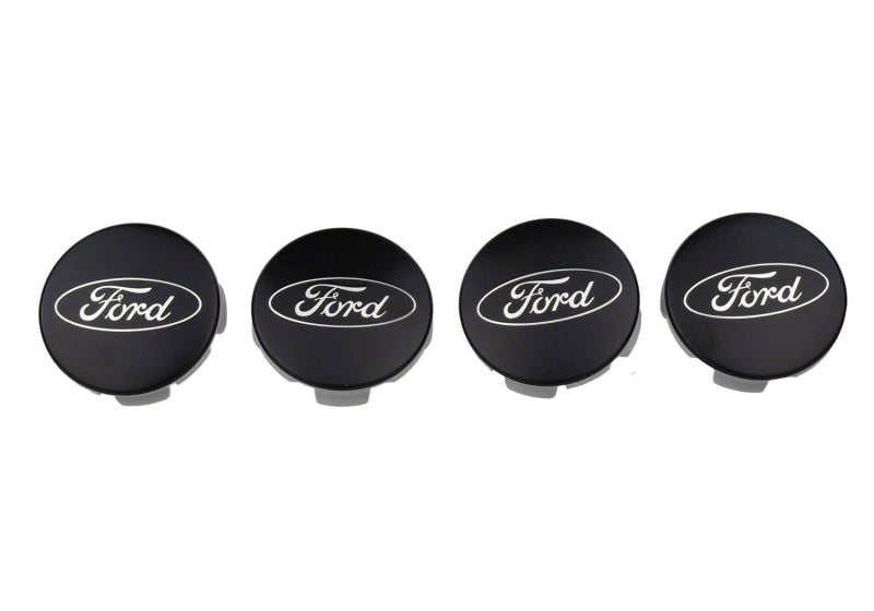 Ford Racing Ford Car Black & Chrome Wheel Center Cap Kit - Satin M-1096K-BCS