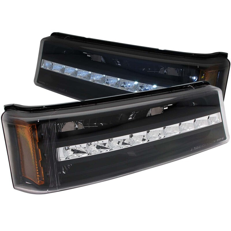 Anzo 2003-2006 Chevrolet Silverado 1500 LED Parking Lights Black w/ Amber R