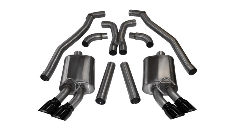 Corsa Performance 12-13 Chevrolet Camaro Coupe ZL1 6.2L V8 Black Sport Cat-Back + XO