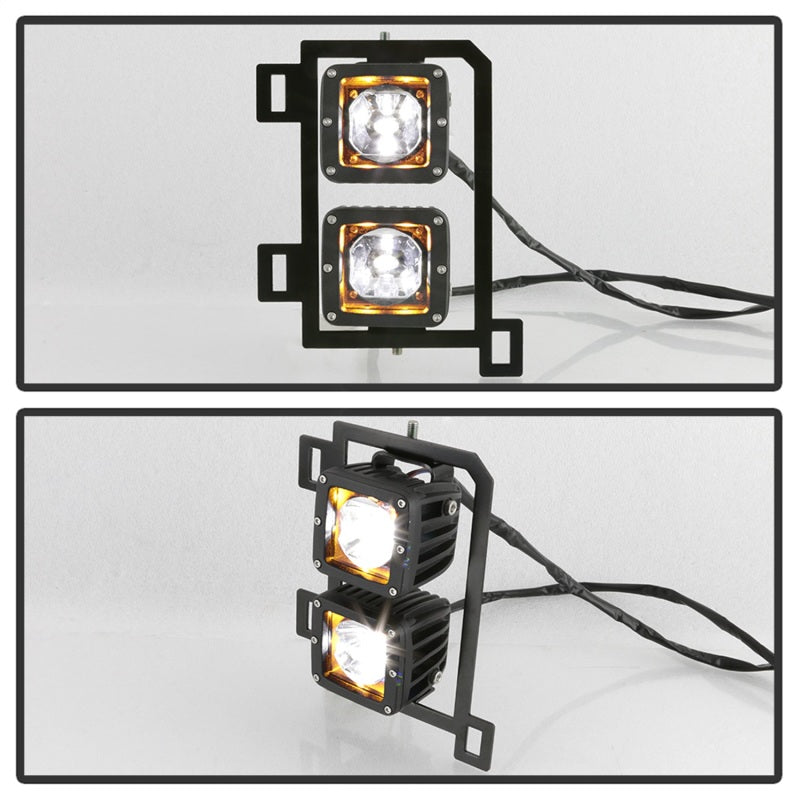 Spyder Dodge Ram 2013-2018 1500 Only Full LED Fog Lights W/Bracket and Universial Switch- Clear 9045424