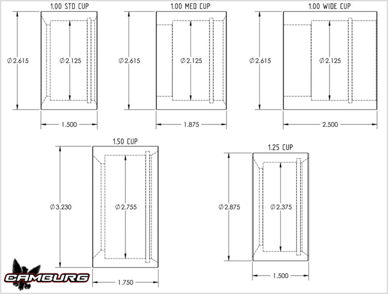 Camburg 1in. Wide 4130 Uniball Cup (2.50in. width) CAM-040026