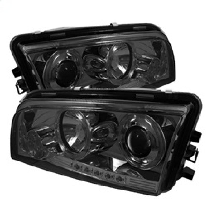 Spyder Dodge Charger 06-10 Projector Headlights Halogen Only - LED Halo LED Smke PRO-YD-DCH05-LED-SM 5009753