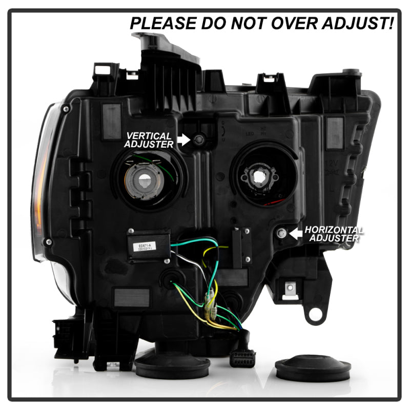 SPYDER 19-22 Dodge Ram 2500 (Halogen Only) Projector Headlights - Black PRO-YD-DR19HDHALSI-SEQ-BK 5088611