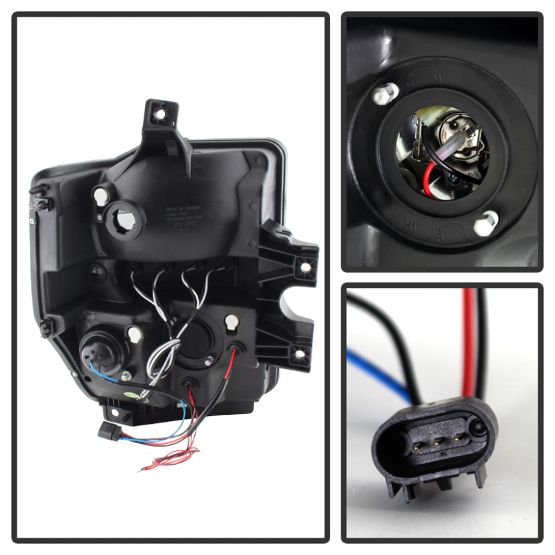 Spyder Ford F250/350 08-10 Projector Headlights LED Halo LED Blk Smke PRO-YD-FS08-HL-BSM 5078490