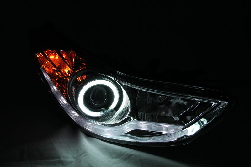 Anzo 2011-2014 Hyundai Elantra Projector Headlights w/ Halo Chrome (CCFL)