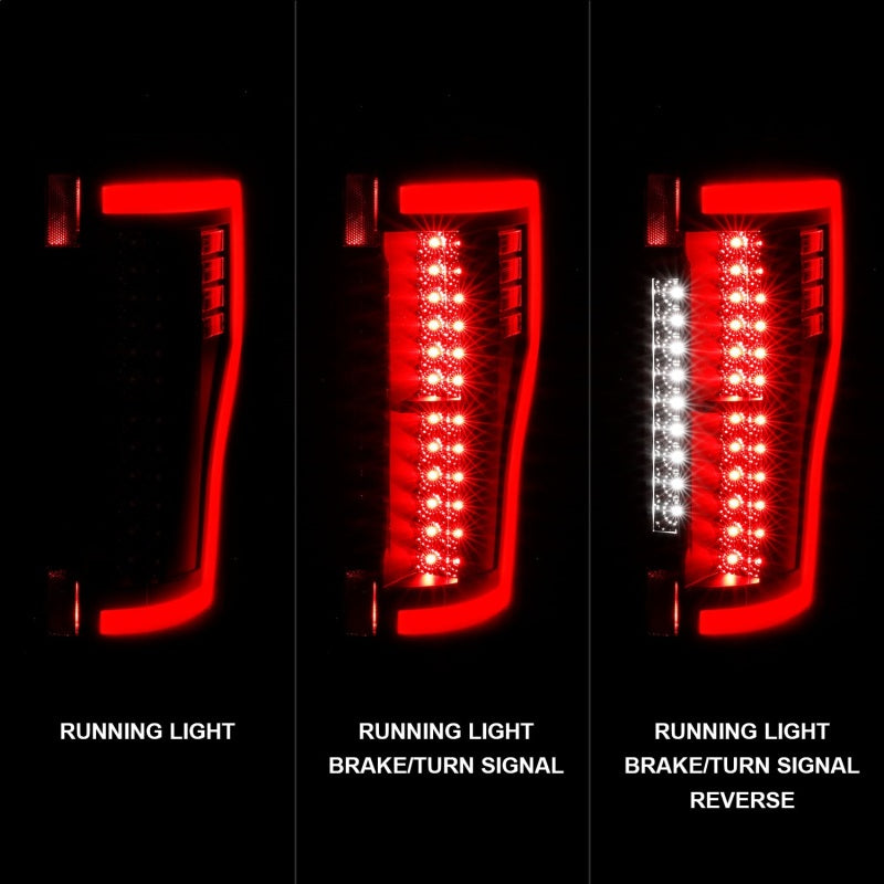 Anzo Ford F-250/350/450/550 Super Duty 17-18 L.E.D Tail Lights Black