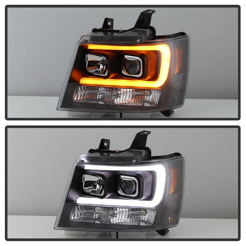 Spyder 07-14 Chevy Suburban/Tahoe V2 Projector Headlights LED Turn Sig Black PRO-YD-CSUB07V3-SB-BK 5086242