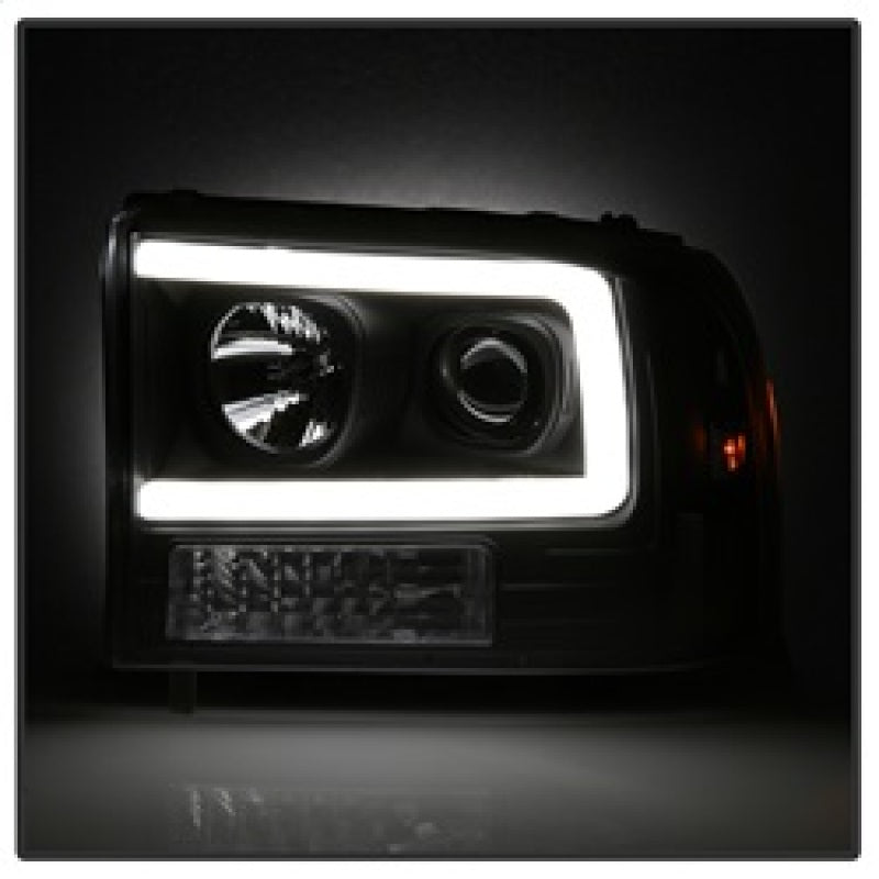 Spyder 99-04 Ford F250 Super Duty Projector Headlights - Light Bar - Black PRO-YD-FF25099V2-LB-BK 5084491