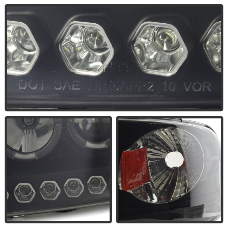 Spyder Ford F150 97-03 Projector - LED Halo Amber Reflctr LED Blk Smke PRO-YD-FF15097-1P-AM-BSM 5078445
