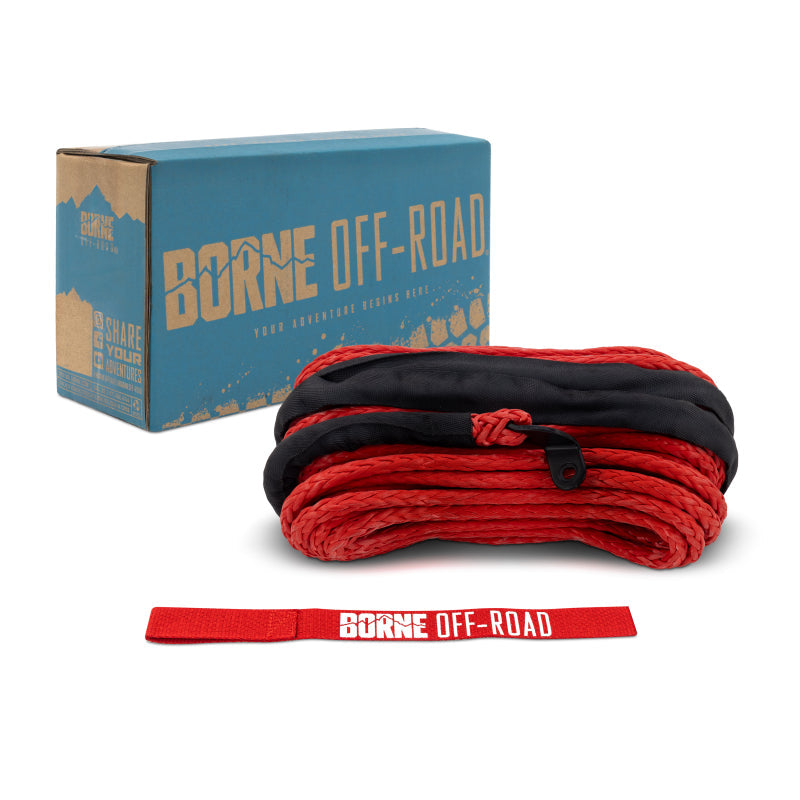 Borne Off-Road Synthetic Rope - 3/8in x 85ft - Red BNWN-SR-38-85RD