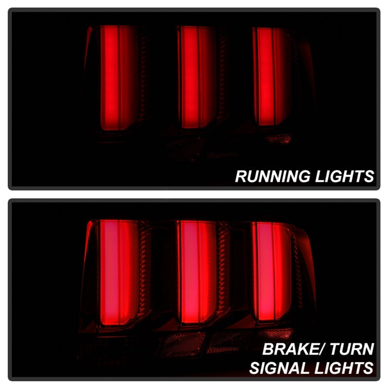 Spyder 05-09 Ford Mustang (Red Light Bar) LED Tail Lights - Smoke ALT-YD-FM05V3-RBLED-SM 5086723