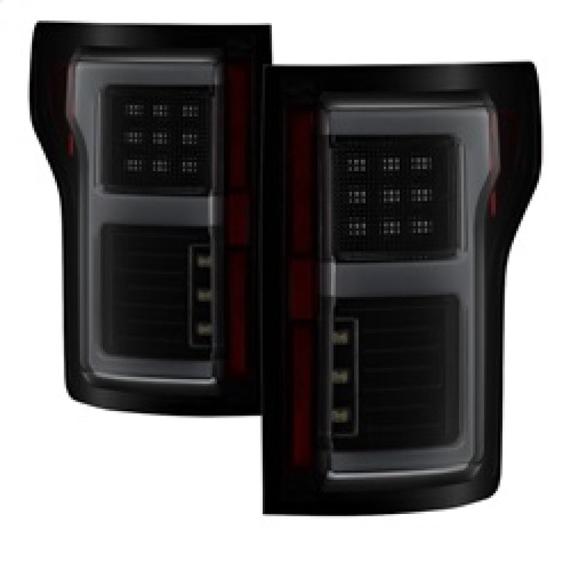 Spyder 15-18 Ford F-150 LED Tail Lights (w/Blind Spot) - Black Smoke (ALT-YD-FF15015BS-LBLED-BSM) 5085337