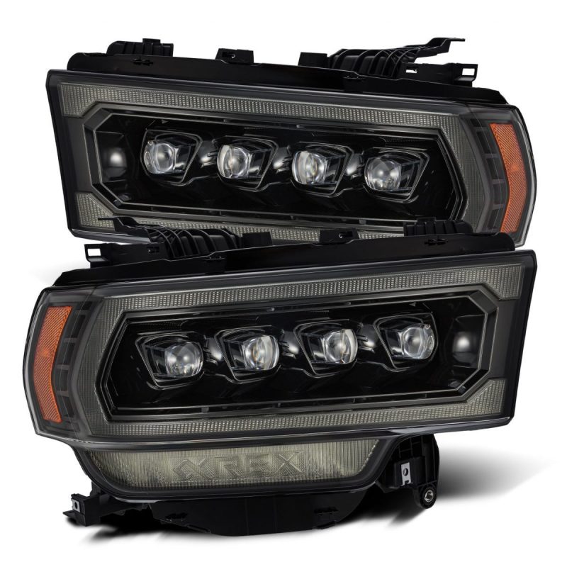 AlphaRex 19-21 Ram 2500 NOVA LED Proj Headlights Plank Style Alpha Blk w/Activ Light/Seq Signal/DRL 880552 *Discontinued