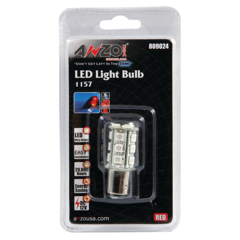 Anzo Tail Light Bulb - LED; 1157 18-LED; Red; Single