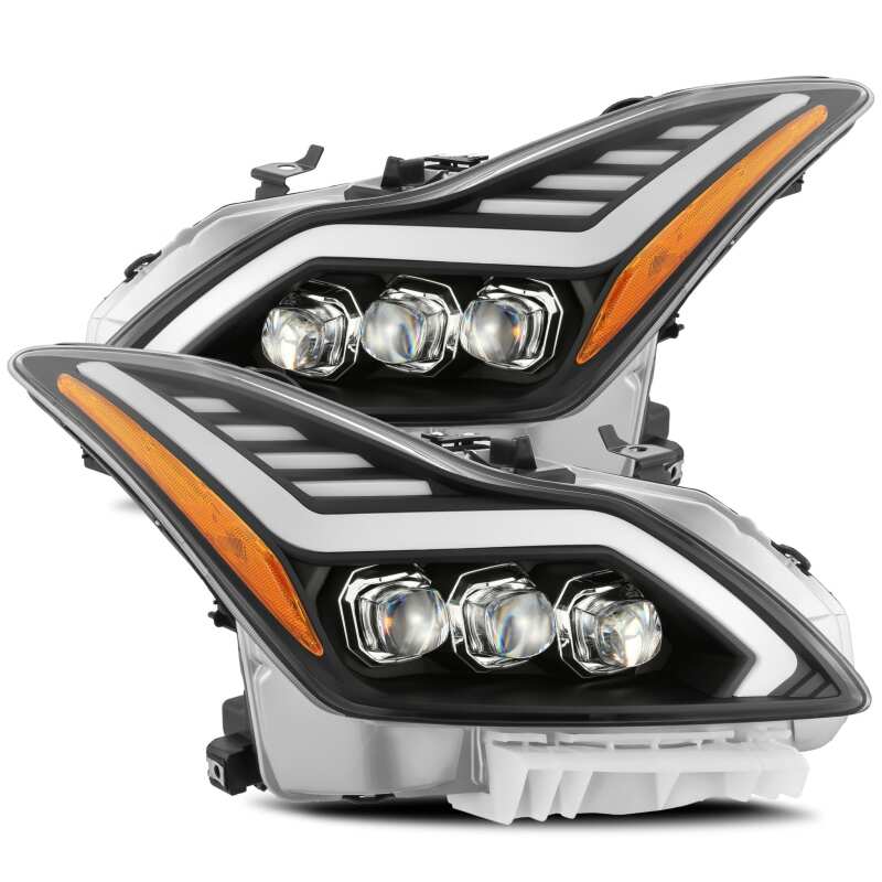 AlphaRex 08-13 Infiniti G37 NOVA LED Proj Headlights Alpha Black w/Activ Light/Seq Signal/Switch DRL 881986 *Discontinued