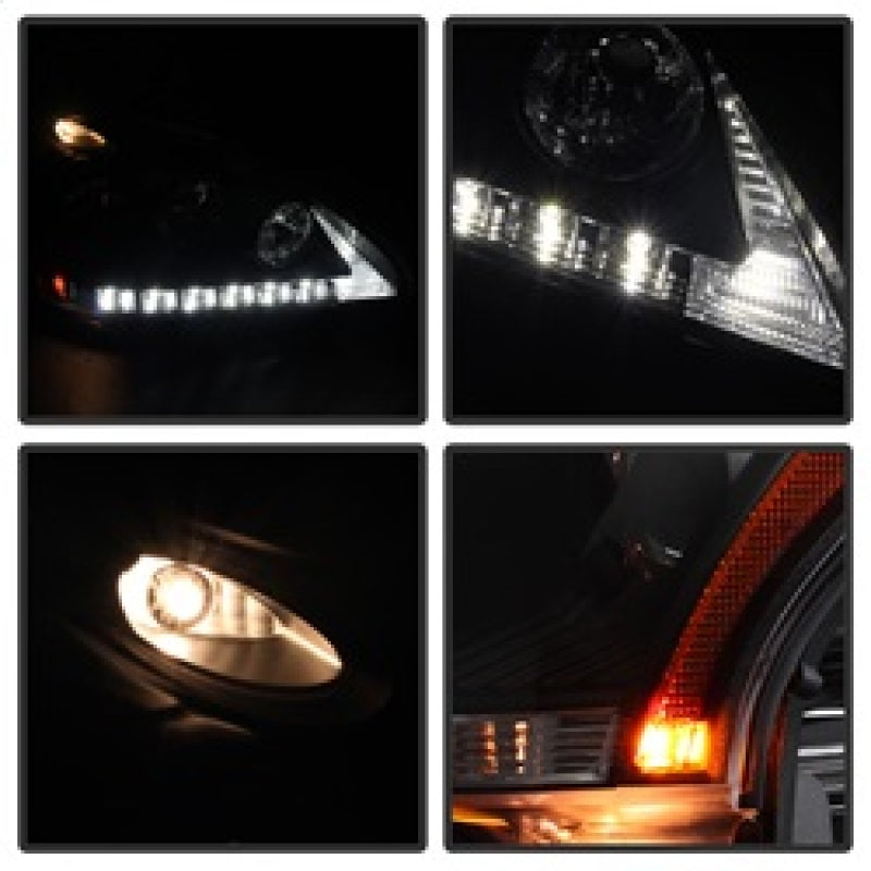 Spyder Lexus RX330 2004-2006 Projector Headlights Halogen Model- DRL LED Blk PRO-YD-LRX35004-DRL-BK 5076779