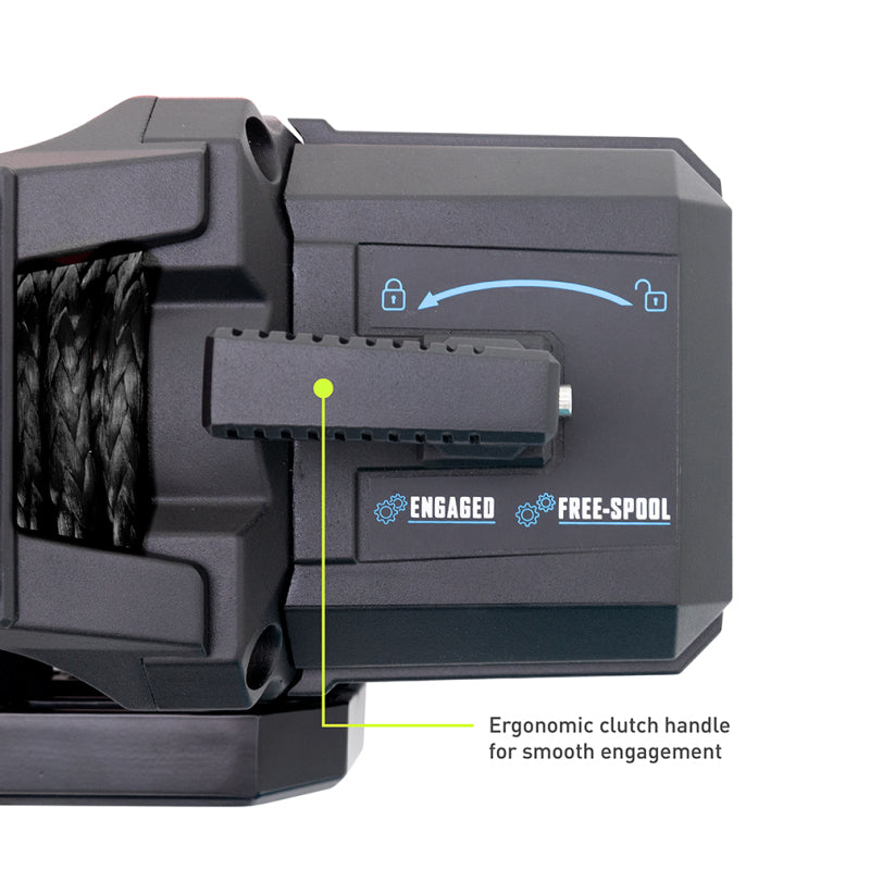 Borne Off-Road 12K Winch - Black Synthetic Rope BNWN-12-SBK