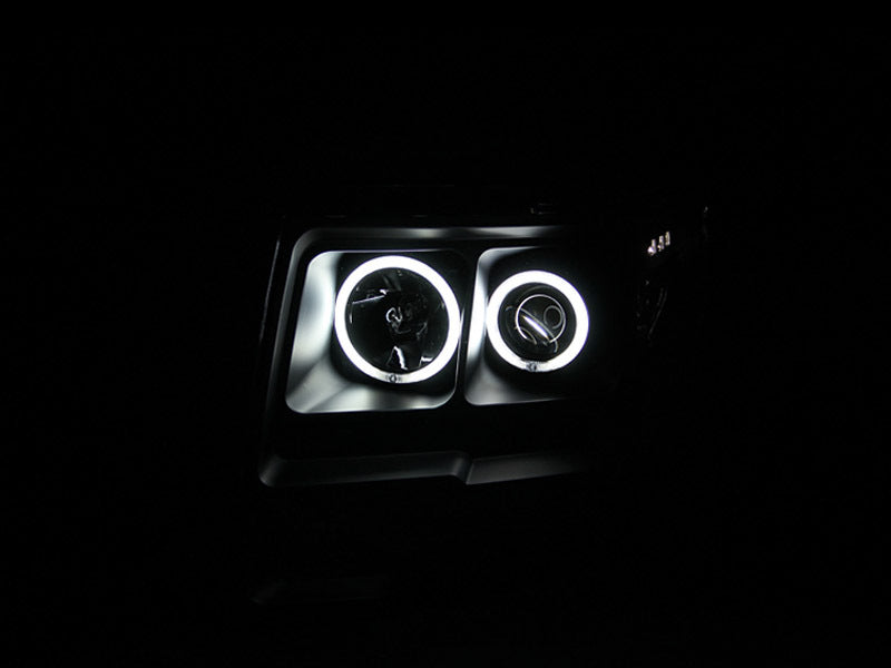 Anzo 2009-2014 Ford F-150 Projector Headlights w/ Halo Black (CCFL)