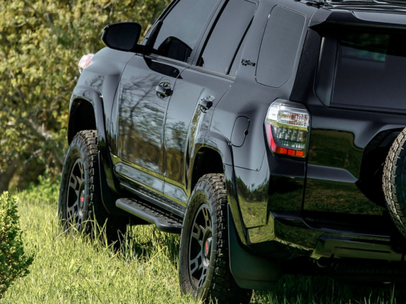 Cali Raised LED Cali Raised 10-24 Toyota 4Runner Step Ed Bolt On Rock Sliders - Kick Out/RawFiller Plate/PwdrCoat CR2680