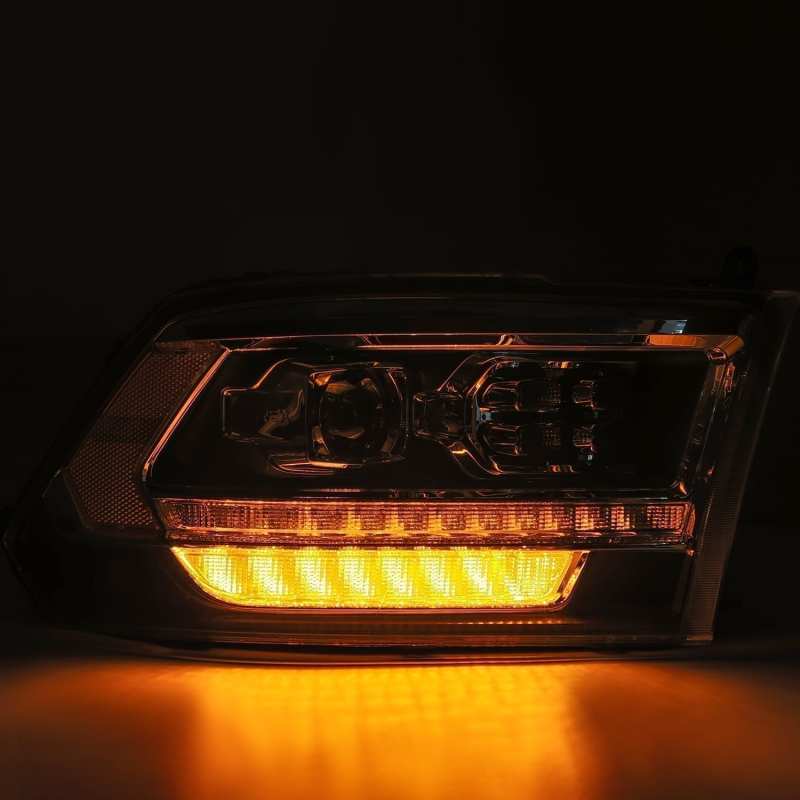 AlphaRex 09-18 Dodge Ram 1500HD PRO-Series Proj Headlights Plank Style Alpha Black w/Seq Signal/DRL 880524 *Discontinued