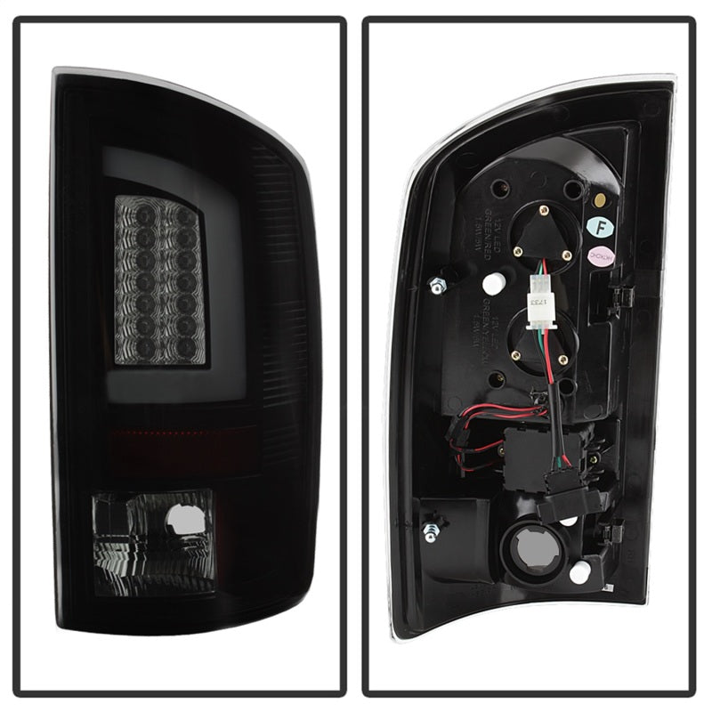 Spyder 07-09 Dodge Ram 2500/3500 V3 Light Bar LED Tail Lights - Blk Smoke ALT-YD-DRAM06V3-LBLED-BSM 5084279