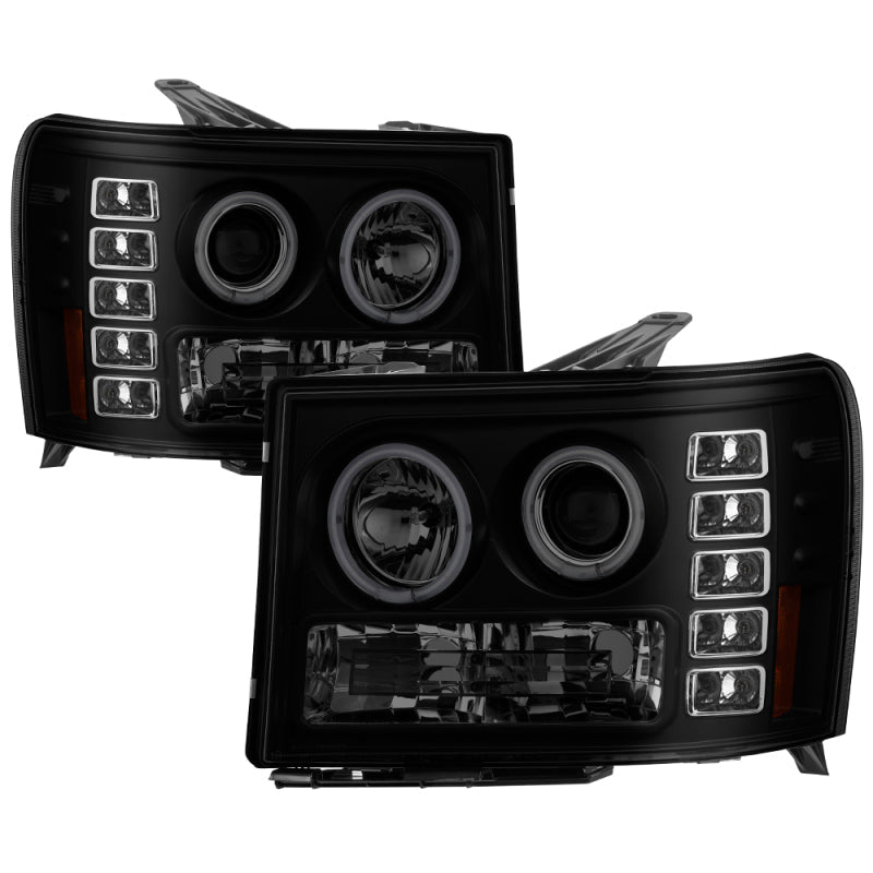 SPYDER GMC Sierra 1500/2500 07-13 Projector Headlights CCFL Halo- LED Blk Smke PRO-YD-GS07-CCFL-BSM 5078919