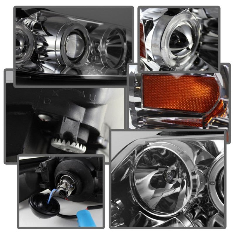 Spyder Ford Mustang 99-04 Projector Headlights LED Halo Chrome High H1 Low H1 PRO-YD-FM99-1PC-AM-C 5010452