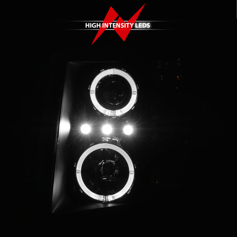 Anzo 2007-2013 Chevrolet Silverado 1500 Projector Headlights w/ Halo Black