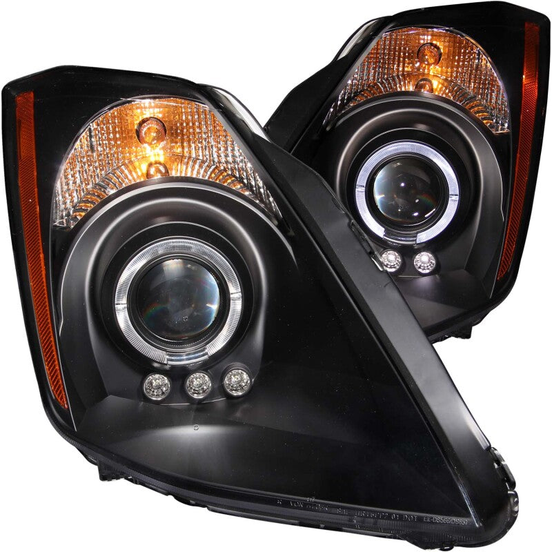 ANZO 2003-2005 Nissan 350Z Projector Headlights w/ Halo Black 121444