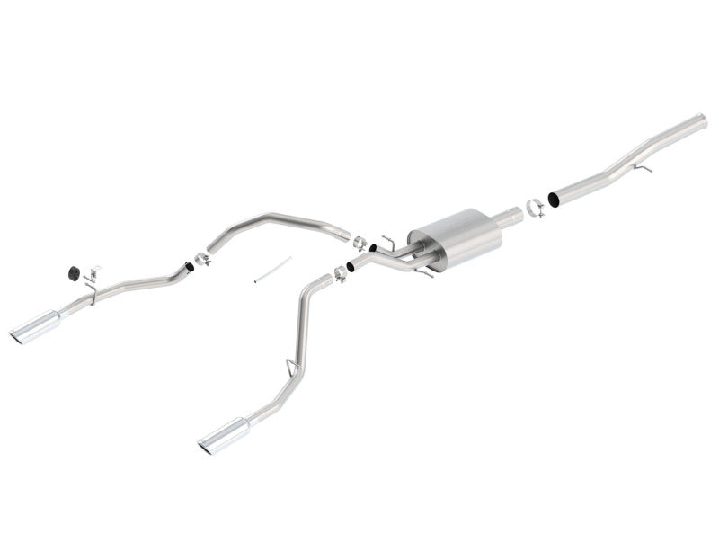 Borla 14 Silv/Sierra 1500 EC Std/CC Short 143.5in WB S-Type Single Split Rear Exit Cat-Back Exhaust 140571