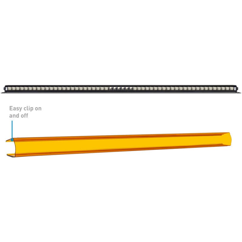 Borne Off-Road Light Bar Cover Single Row 50in Amber BNLT-COV-SS50YL