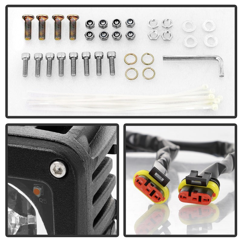 Spyder Dodge Ram 2013-2018 1500 Only Full LED Fog Lights W/Bracket and Universial Switch- Clear 9045424