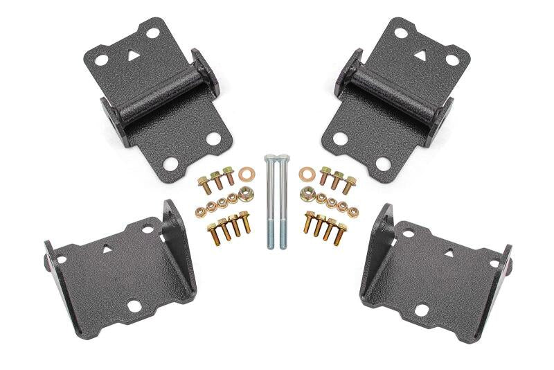 BMR Suspension BMR 78-87 G-Body Motor Mount Kit Upper & Lower Solid - Black Hammertone MM461H