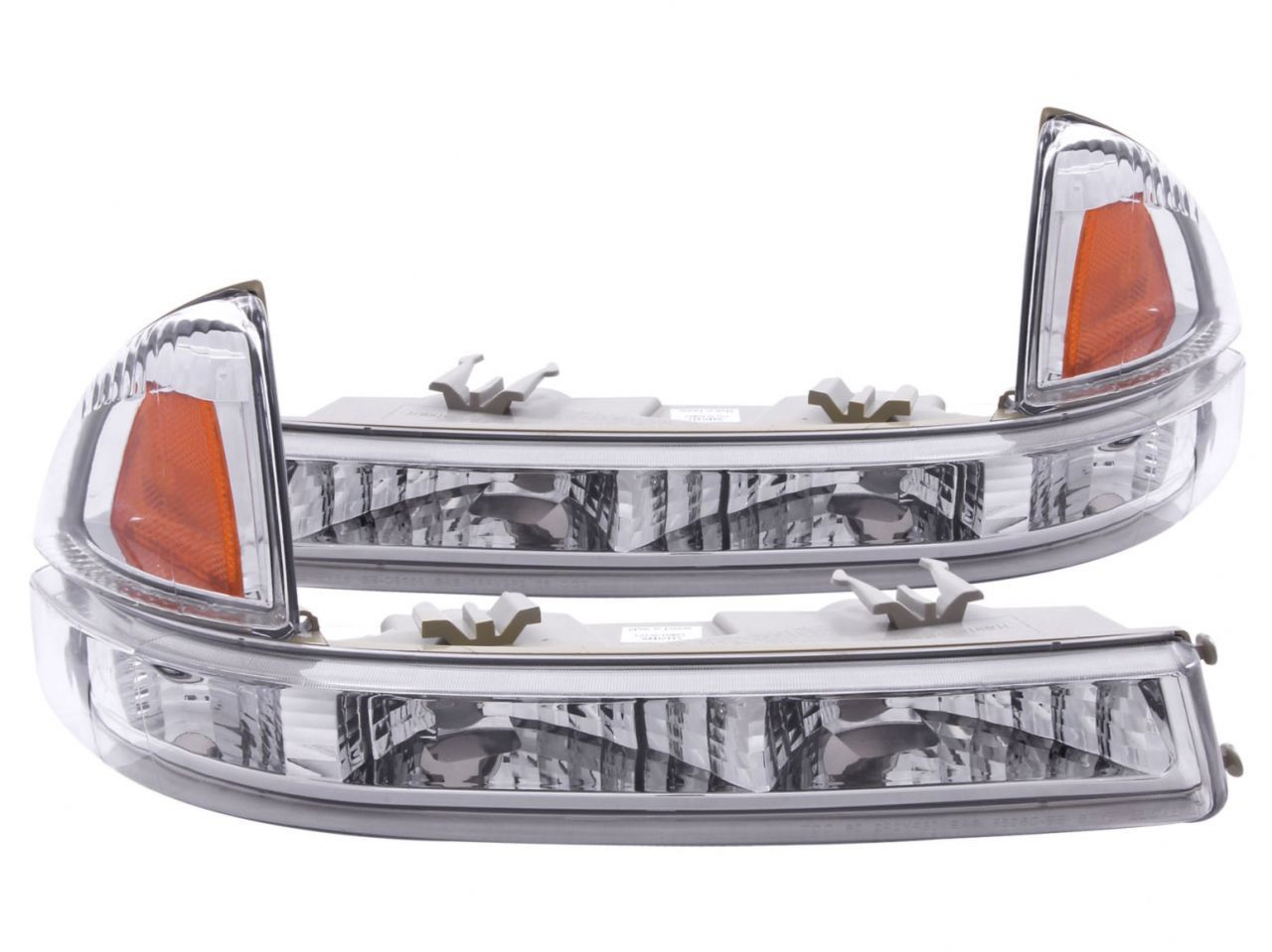 Anzo 1997-2004 Dodge Dakota Euro Parking Lights Chrome w/ Amber Reflector