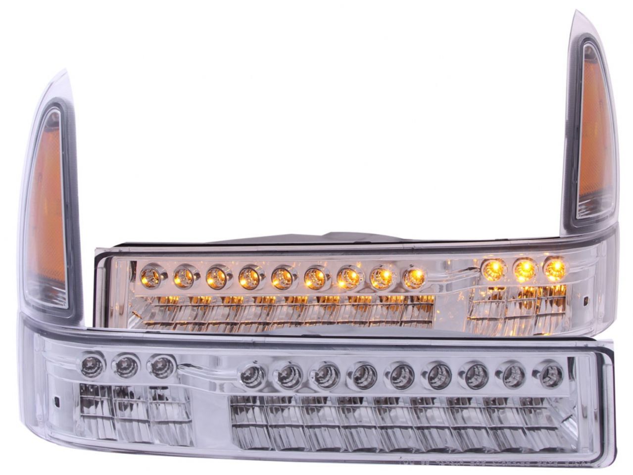 Anzo 2000-2004 Ford Excursion LED Parking Lights Chrome w/ Amber Reflector