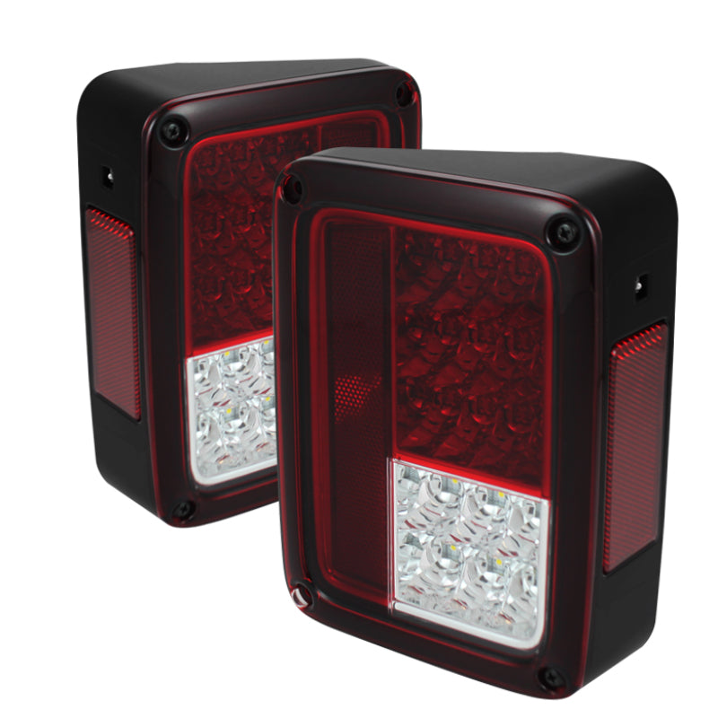 Spyder Jeep Wrangler 07-15 LED Tail Lights Red Clear ALT-YD-JWA07-LED-RC 5070401