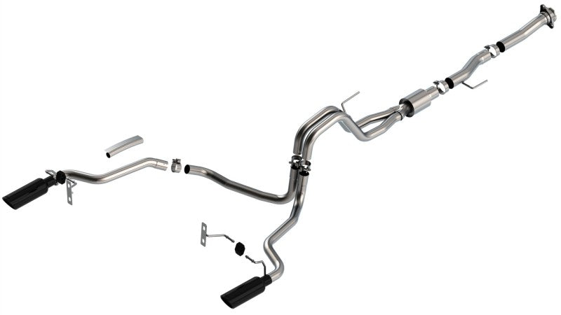 Borla F-150 2021 5.0L 2dr RC SB (122.8 WB) XL/XLT 3/2.25 SRE Cat-Back ATAK Black Chrome Tips 140869BC