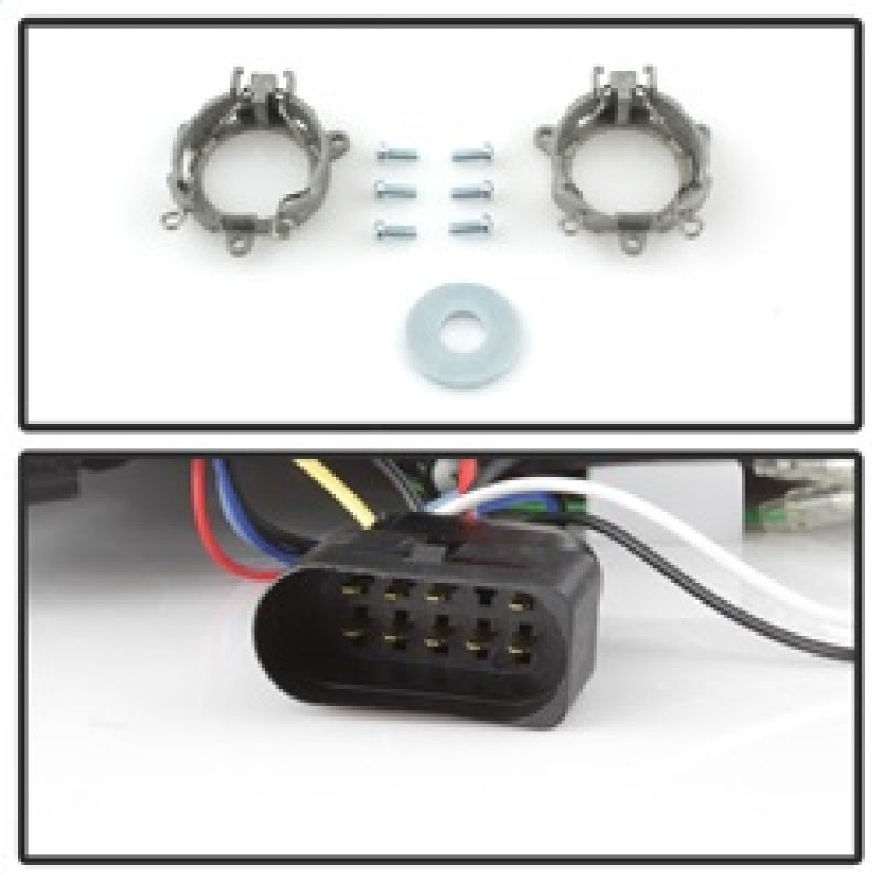 Spyder Audi A4 06-08 Projector Headlights Halogen Model Only - DRL Black PRO-YD-AA405-DRL-BK 5008572