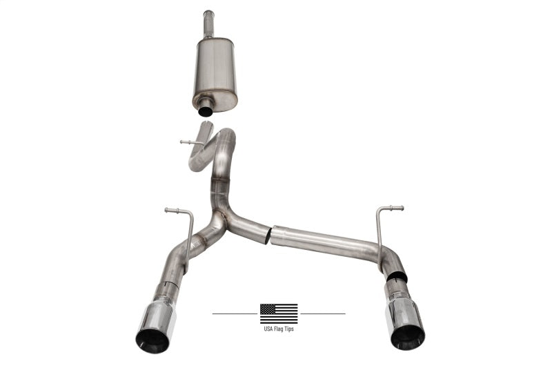 Corsa 18-21 Jeep Wrangler JLU 3.6L 2.75in Sport Cat-Back Exhaust w/ American Flag Tips 21124USA