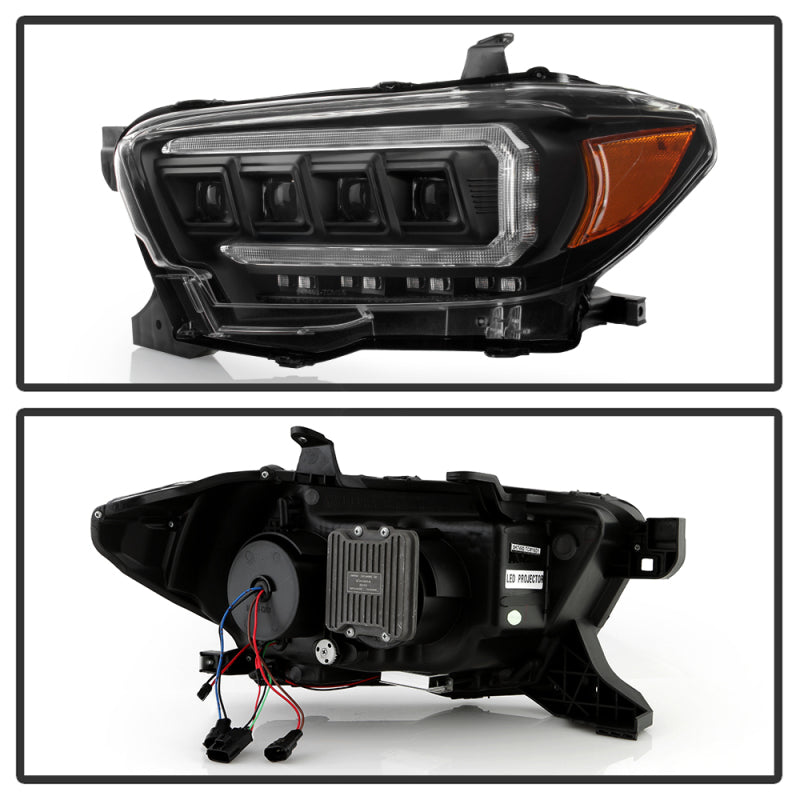 Spyder 16-20 Toyota Tacoma Halogen Model Only High-Power LED Headlights - Black PRO-YD-TT16HALAP-BK 5088376